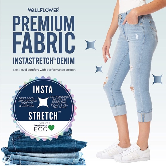 (1722) WallFlower Women's Luscious Curvy 23.5'' Crop Mid-Rise Insta Stretch 18W - Picture 4 of 8